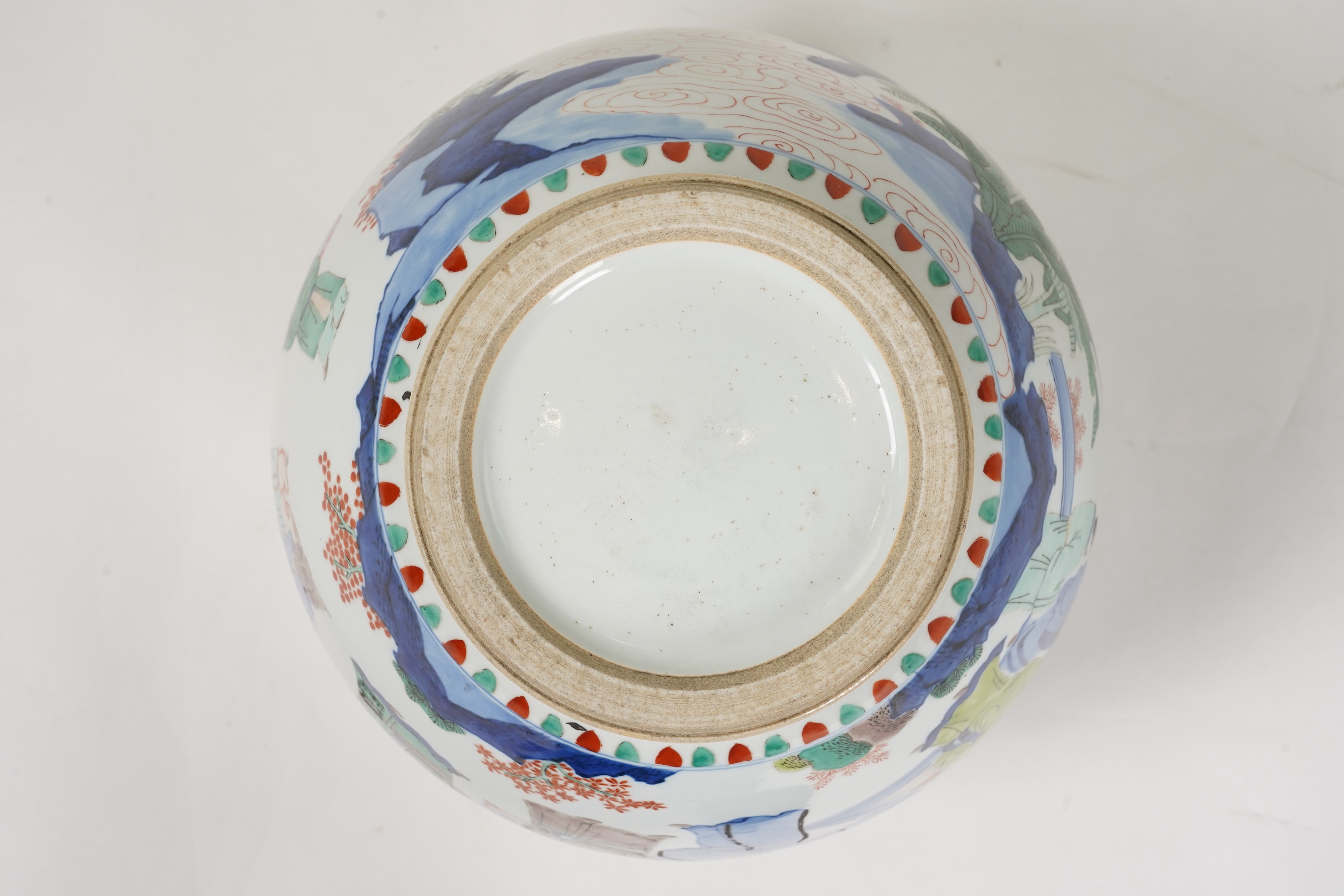 A Chinese wucai ‘figures’ jar, Transitional style